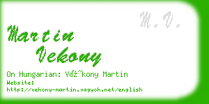 martin vekony business card